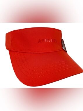 Athleta Crosscourt Visor Cardinal Red Adjustable Back Strap Tenniscore
